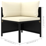 6 Piece Garden Lounge Set with Cushions Poly Rattan Black - Extra Image