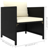 6 Piece Garden Lounge Set with Cushions Poly Rattan Black - Extra Image