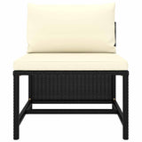 6 Piece Garden Lounge Set with Cushions Poly Rattan Black