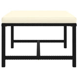 7 Piece Garden Lounge Set with Cushions Poly Rattan Black
