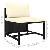 6 Piece Garden Lounge Set with Cushions Poly Rattan Black - Extra Image