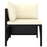 8 Piece Garden Lounge Set with Cushions Poly Rattan Black - Top-Down View