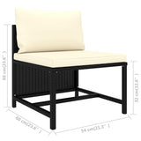 8 Piece Garden Lounge Set with Cushions Poly Rattan Black - Extra Image