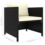8 Piece Garden Lounge Set with Cushions Poly Rattan Black - Extra Image