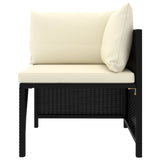 8 Piece Garden Lounge Set with Cushions Poly Rattan Black - Top-Down View