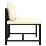 11 Piece Garden Lounge Set with Cushions Poly Rattan Black - Close-Up Angle