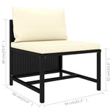 11 Piece Garden Lounge Set with Cushions Poly Rattan Black - Extra Image