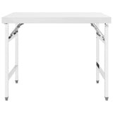 Kitchen Folding Work Table 100x60x80 cm Stainless Steel - Front View