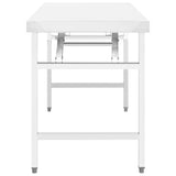 Kitchen Folding Work Table 100x60x80 cm Stainless Steel - Side View
