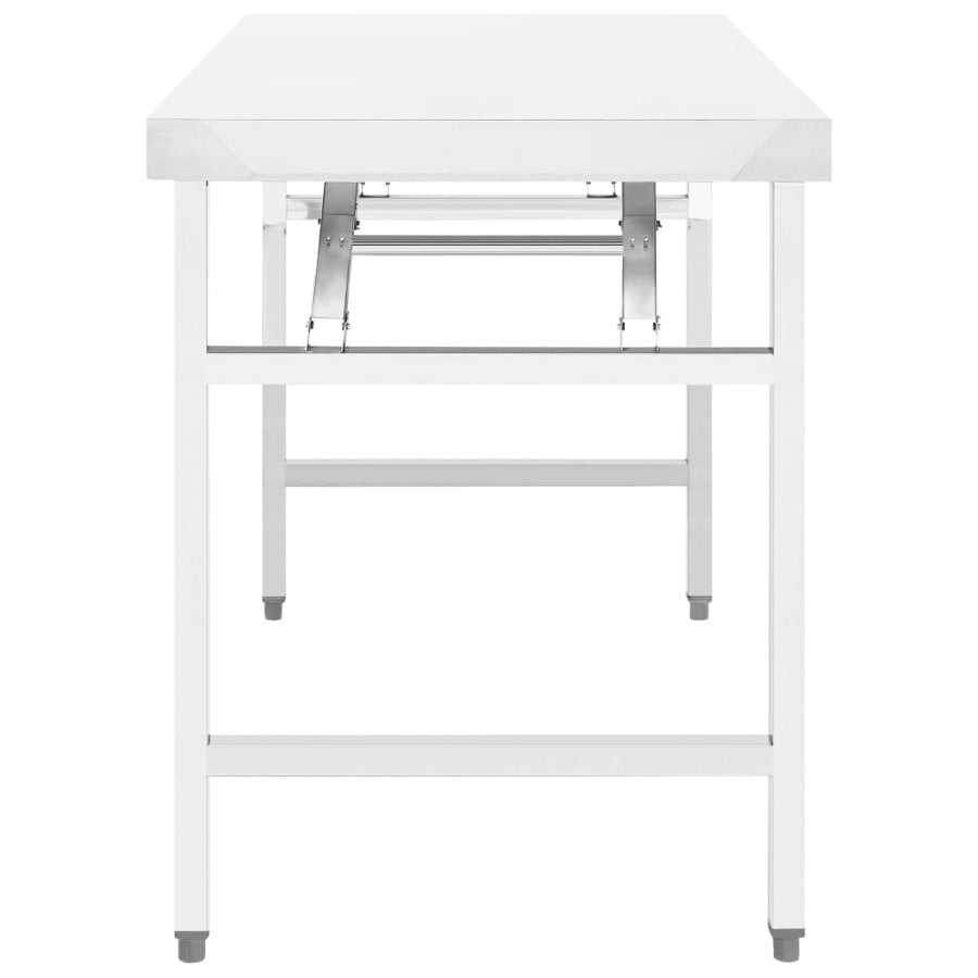 Kitchen Folding Work Table 100x60x80 cm Stainless Steel