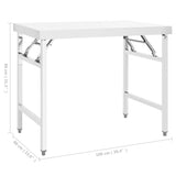Kitchen Folding Work Table 100x60x80 cm Stainless Steel - Close-Up Angle