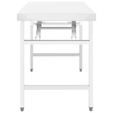Kitchen Folding Work Table 120x60x80 cm Stainless Steel
