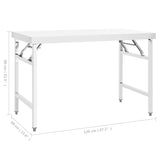 Kitchen Folding Work Table 120x60x80 cm Stainless Steel - Top-Down View