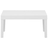 3 Piece Garden Lounge Set with Cushions Plastic White - Top-Down View