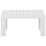 3 Piece Garden Lounge Set with Cushions Plastic White - 45-Degree Angle