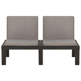 4 Piece Garden Lounge Set with Cushions Plastic Grey