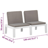 4 Piece Garden Lounge Set with Cushions Plastic White - Extra Image