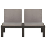 4 Piece Garden Lounge Set with Cushions Plastic Grey - Close-Up Angle