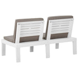 6 Piece Garden Lounge Set with Cushions Plastic White - Extra Image