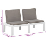 6 Piece Garden Lounge Set with Cushions Plastic White - Extra Image