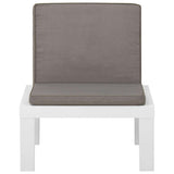 4 Piece Garden Lounge Set with Cushions Plastic White - Extra Image