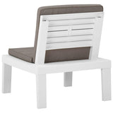 4 Piece Garden Lounge Set with Cushions Plastic White