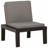 4 Piece Garden Lounge Set with Cushions Plastic Grey