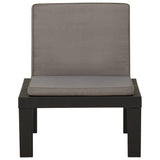 4 Piece Garden Lounge Set with Cushions Plastic Grey - Extra Image