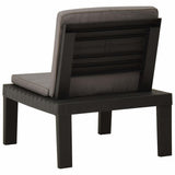 4 Piece Garden Lounge Set with Cushions Plastic Grey - Side View