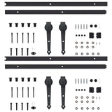 Sliding Door Hardware Kits 2 pcs 200 cm Steel Black - Top-Down View