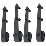 Sliding Door Hardware Kits 2 pcs 200 cm Steel Black - 45-Degree Angle