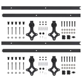Sliding Door Hardware Kits 2 pcs 200 cm Steel Black - Top-Down View