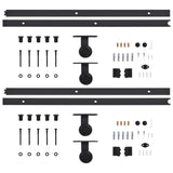 Sliding Door Hardware Kits 2 pcs 200 cm Steel Black - Top-Down View