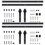 Sliding Door Hardware Kits 2 pcs 183 cm Steel Black - Top-Down View