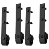 Sliding Door Hardware Kits 2 pcs 183 cm Steel Black - 45-Degree Angle