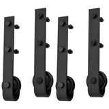 Sliding Door Hardware Kits 2 pcs 200 cm Steel Black - 45-Degree Angle