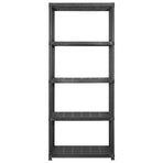 3099852 vidaXL Storage Shelf 5-Tier Black 142x38x170 cm Plastic