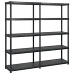 Storage Shelf 5-Tier Black 183x45,7x185 cm Plastic