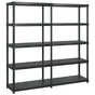 Storage Shelf 5-Tier Black 183x45,7x185 cm Plastic