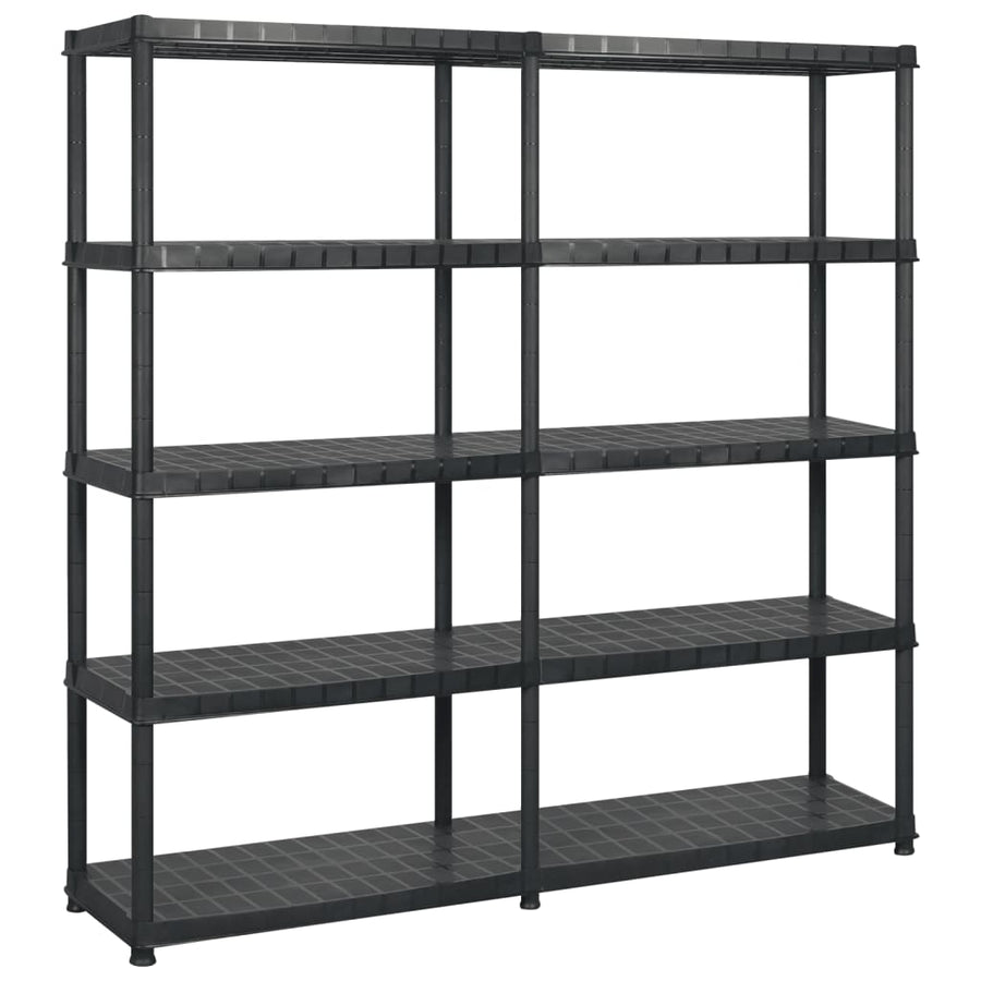 Storage Shelf 5-Tier Black 183x45,7x185 cm Plastic