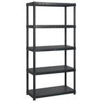 Storage Shelf 5-Tier Black 183x45,7x185 cm Plastic