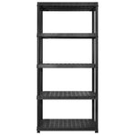 Storage Shelf 5-Tier Black 183x45,7x185 cm Plastic