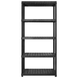 Storage Shelf 5-Tier Black 183x45.7x185 cm Plastic - Side View