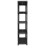 Storage Shelf 5-Tier Black 183x45.7x185 cm Plastic - Top-Down View