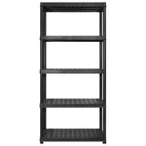 Storage Shelf 5-Tier Black 274.5x45.7x185 cm Plastic - Side View