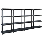 Storage Shelf 4-Tier Black 244x30,5x130 cm Plastic