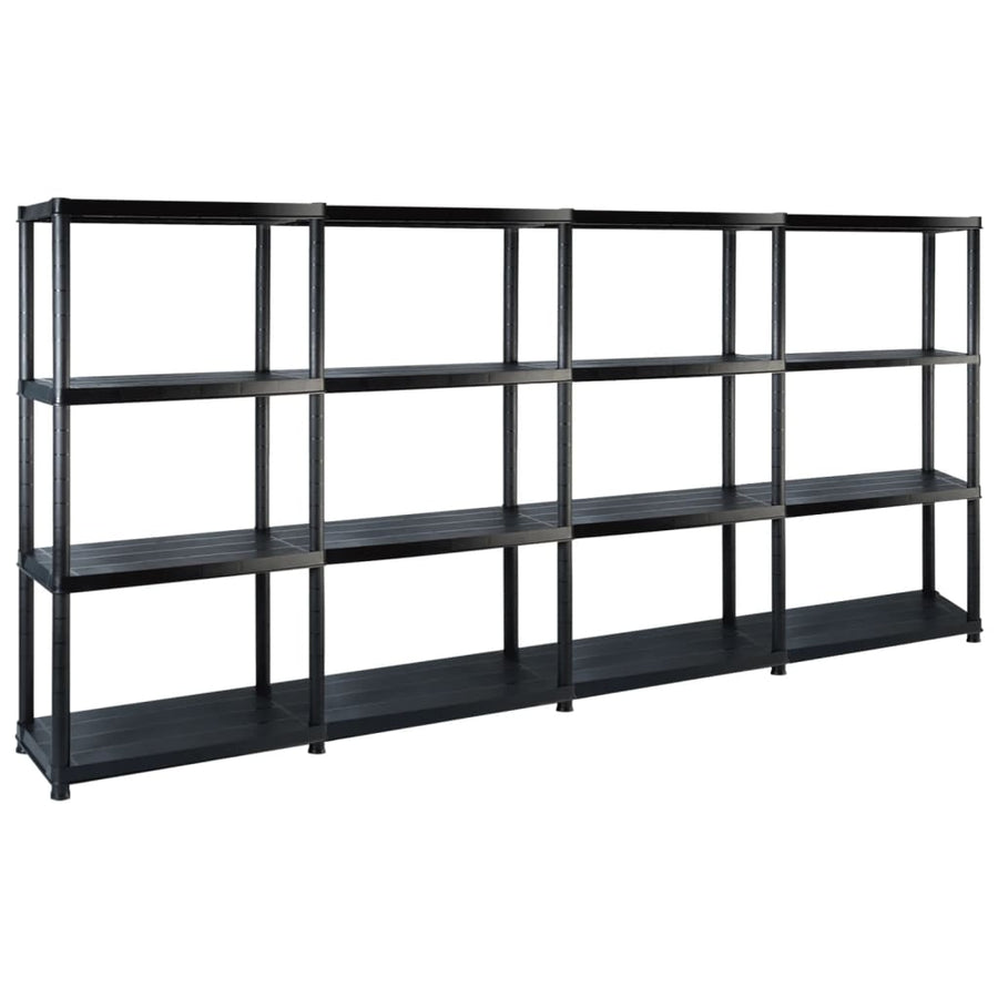 Storage Shelf 4-Tier Black 244x30,5x130 cm Plastic