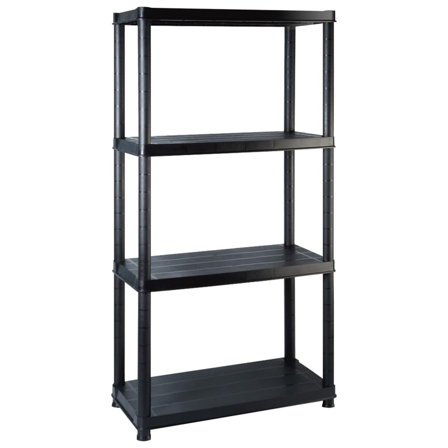 Storage Shelf 4-Tier Black 244x30,5x130 cm Plastic