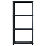 Storage Shelf 4-Tier Black 244x30,5x130 cm Plastic