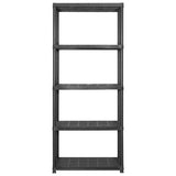 Storage Shelf 5-Tier Black 284x38x170 cm Plastic - Side View
